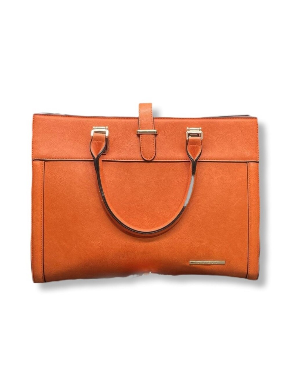 Dasein Women's Orange Structured Tote with Top Handles - Picture 2 of 5